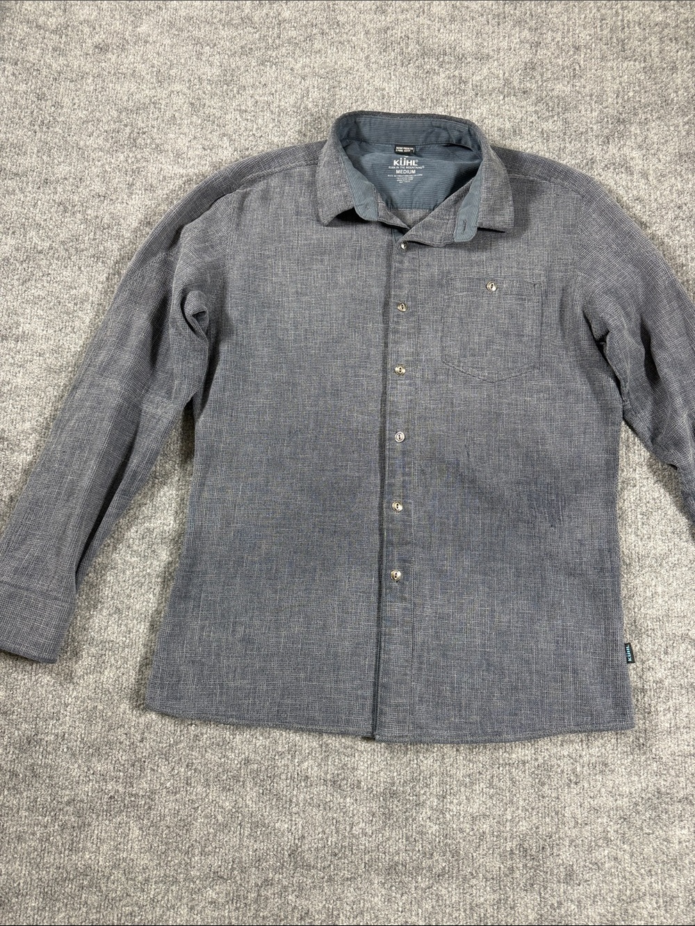 Kuhl Mens M Uproar 5 Panel Long Sleeve Button Shirt Waffle